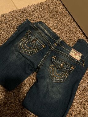 true religion yellow stitch jeans